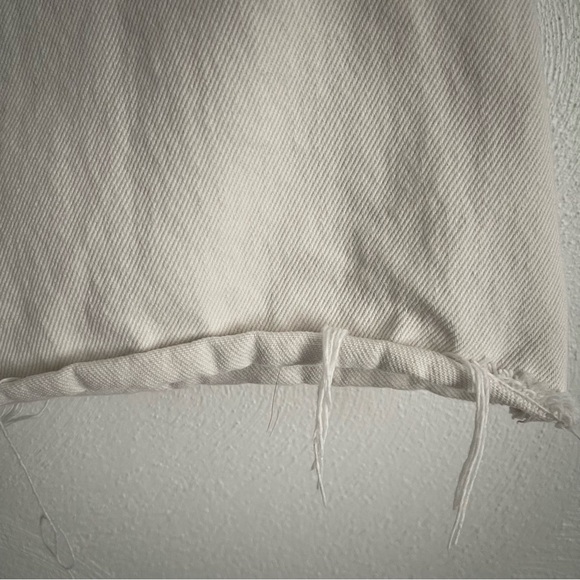 Zara white Frayed Hem Button High Rise Denim Skirt size medium - Picture 8 of 12